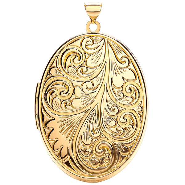 Yellow Gold Oval Locket With Design (£835)