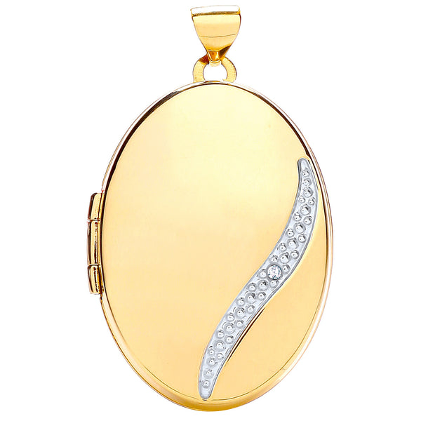 Yellow Gold Oval Locket With Diamond (£535)