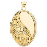 Yellow Gold Oval Locket With Half Design