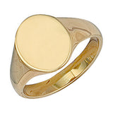 Yellow Gold Oval Plain Signet Ring 6g