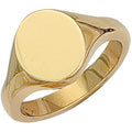 Yellow Gold Oval Plain Signet Ring 11g