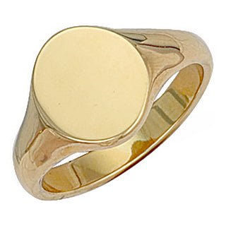 Yellow Gold Oval Plain Signet Ring K 8g