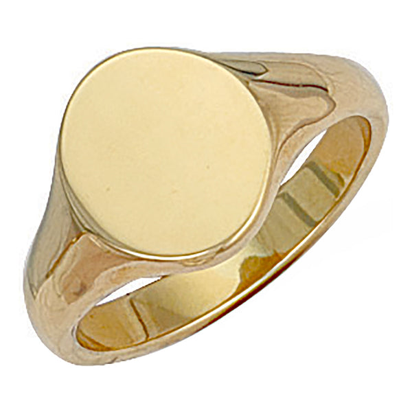 Yellow Gold Oval Plain Signet Ring K 8g