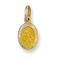Yellow Gold Oval Saint Christopher Protect Us Pendant 0.9g