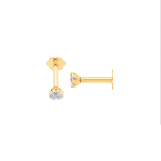 Yellow Gold P/c CZ Earrings Cartilage Stud