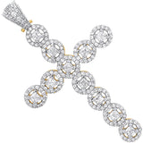 Yellow Gold P/c CZ Halo Style Setting Cross