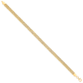 Yellow Gold Panther Link 5 Row Ladies Bracelet