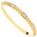 Yellow Gold Panther Link CZ Ladies Bangle