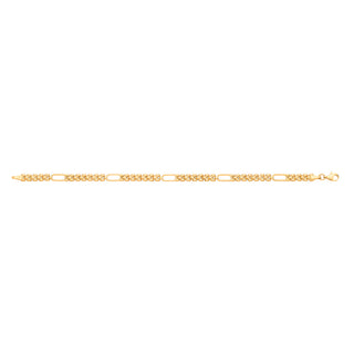 Yellow Gold Panther & Plain Oval Link Ladies Bracelet