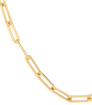 Yellow Gold Paper Clip Hollow 4.6mm Necklace/bracelet