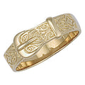 Yellow Gold Patterned Buckle Ring 4g