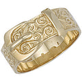 Yellow Gold Patterned Buckle Ring 5.6g