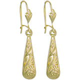 Yellow Gold Patterned Drops 0.9g