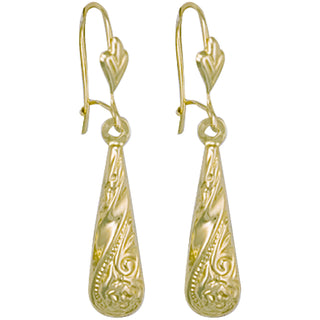 Yellow Gold Patterned Drops 0.9g