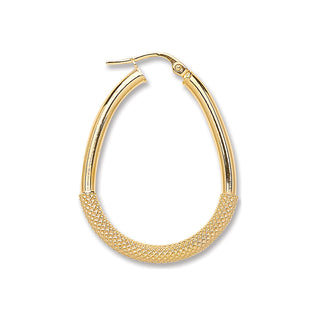 Yellow Gold Pear Shape Half Mesh Earrings