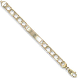 Yellow Gold Plain & Bark Casted Curb Baby Id Bracelet 9.3g