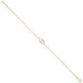 Yellow Gold Plain & CZ Hearts Ladies Bracelet