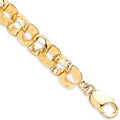 Yellow Gold Plain & Engraved 10mm Round Belcher Chain