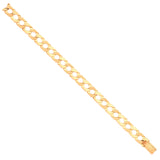Yellow Gold Plain & Nugget 10.5mm Link Flat Curb Chain