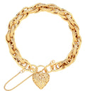 Yellow Gold Prince Of Wales Heart Padlock Bracelet