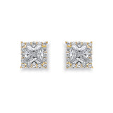 Yellow Gold Princess Cut CZ Centre Stud
