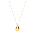 Yellow Gold Puffed Teardrop Pendant Chain