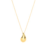Yellow Gold Puffed Teardrop Pendant Chain