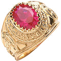Yellow Gold Red CZ Baby Collage Ring