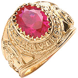 Yellow Gold Red CZ Baby Collage Ring
