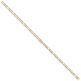 Yellow Gold Rhodium Plated 3.2mm Figaro Chain