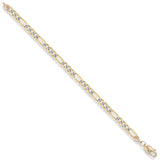 Yellow Gold Rhodium Plated 3.7mm Figaro Chain