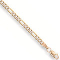 Yellow Gold Rhodium Plated Figaro Anklet 3.6g