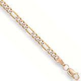 Yellow Gold Rhodium Plated Figaro Anklet 3.6g