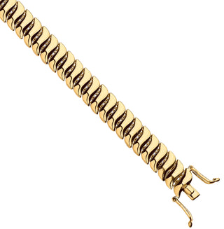 Yellow Gold Ribbed 7mm Omega Snake Necklace/bracelet