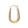 Yellow Gold Ribbed Oval Creoles