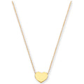 Yellow Gold Rolo Chain With Heart, 18" Necklace