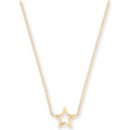 Yellow Gold Rolo Chain With Star Adjustable From 18" To 16"/17