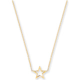 Yellow Gold Rolo Chain With Star Adjustable From 18" To 16"/17