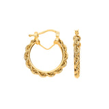Yellow Gold Rope Chain 20mm Hoop Earrings