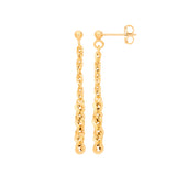 Yellow Gold Rope Graduated Drop Earrings
