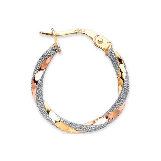 Yellow Gold & Rose Gold 20mm Twist Earrings