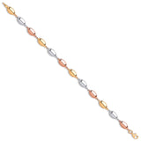 Yellow Gold & Rose Gold Oval Bead Ladies Bracelet