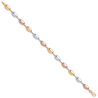 Yellow Gold & Rose Gold Oval Bead Ladies Bracelet