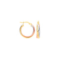 Yellow Gold & Rose Gold Russian Wedding 18mm Hoop Earrings