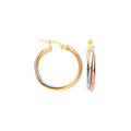 Yellow Gold & Rose Gold Russian Wedding 23mm Hoop Earrings