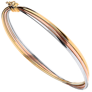Yellow Gold & Rose Gold Russian Wedding Bangle 5.7g