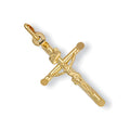 Yellow Gold Round Tube Crucifix 1.1g