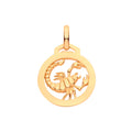 Yellow Gold Round Zodiac Pendant Scorpio