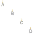 Yellow Gold Small CZ Initial Pendants