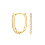 Yellow Gold Small J Huggies With CZ
